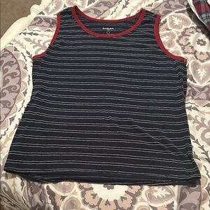 Goodfellow & Co navy striped sleeveless tank with red trim